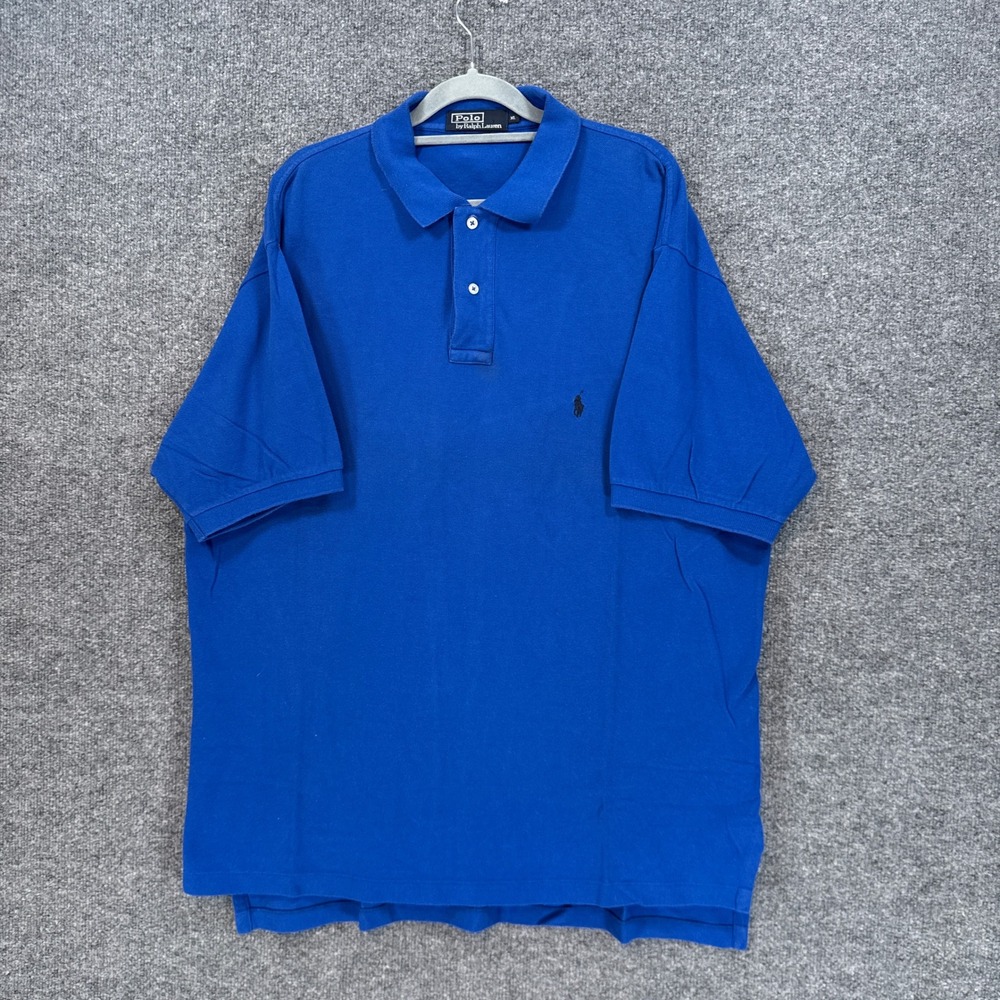 Polo Ralph Lauren Polo Shirt Men XL Blue Short Sleeve Pique Cotton Classic Fit